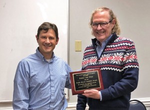 Bob receiving the Public Health Champion Award from William Porfilio, MD, Chairman, Alamance County Board of Health.